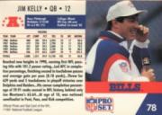 1991 Pro Set #78B Jim Kelly/(No NFLPA logo on back) back image