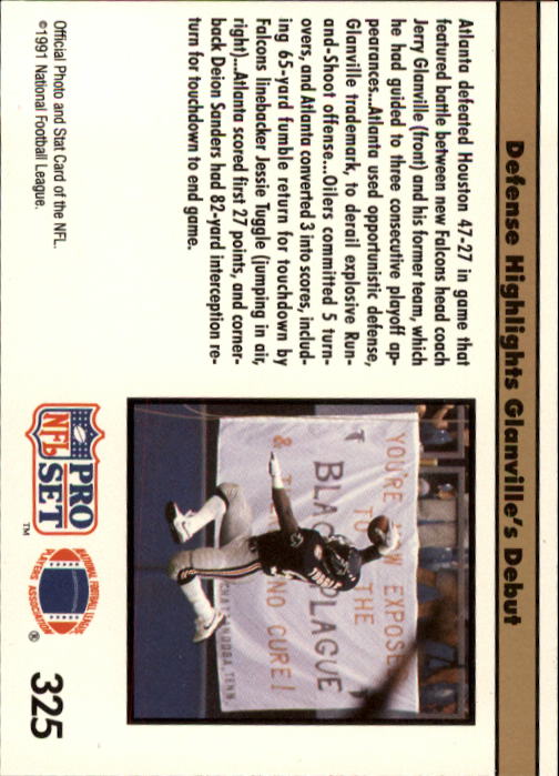 1991 Pro Set #325 Jerry Glanville REP back image