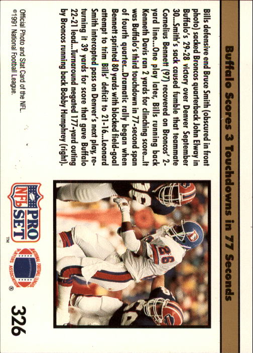 1991 Pro Set #326A John Elway REP/(NFLPA logo on back) back image