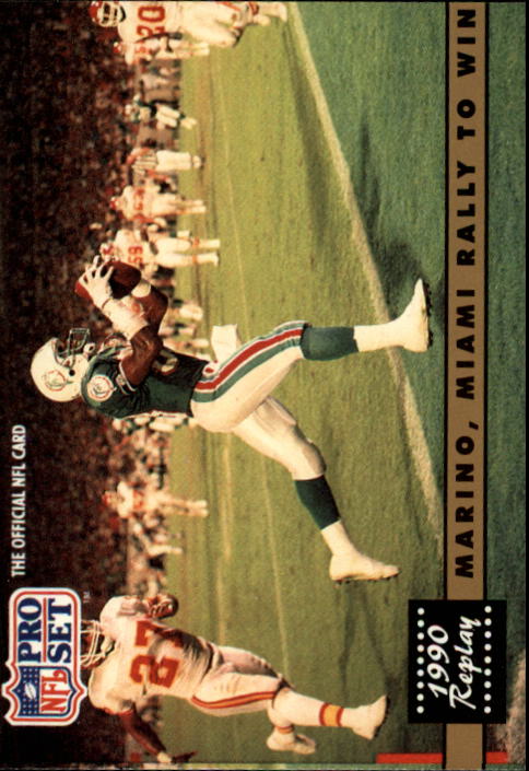 1991 Pro Set #340A Miami Dolphins REP/(Mark Clayton;/TM symbol on Chiefs/player's shoulder)