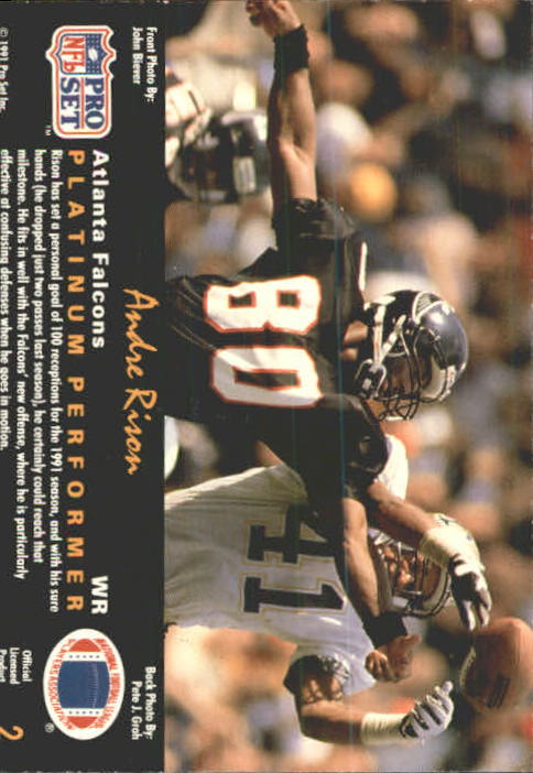 1991 Pro Set Platinum #2 Andre Rison back image