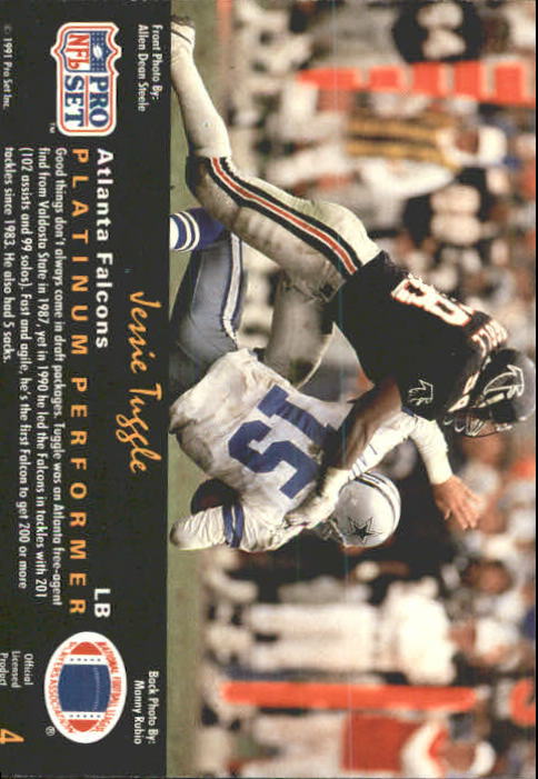 1991 Pro Set Platinum #4 Jessie Tuggle back image