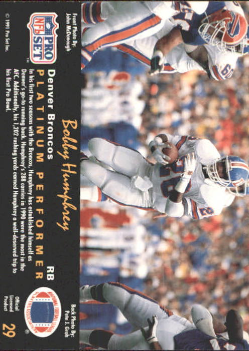 A0573- 1991 Pro Set Platinum Football Cards 1-200 -You Pick- 15+ FREE US SHIP