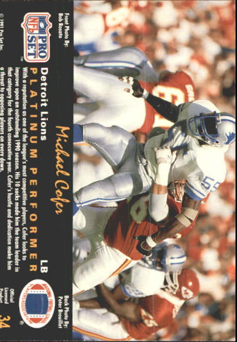 A0573- 1991 Pro Set Platinum Football Cards 1-200 -You Pick- 15+ FREE US SHIP