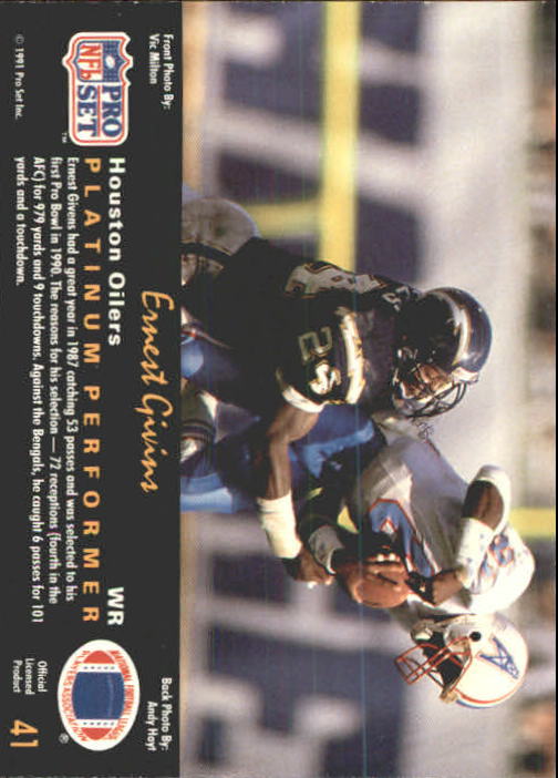 A0573- 1991 Pro Set Platinum Football Cards 1-200 -You Pick- 15+ FREE US SHIP