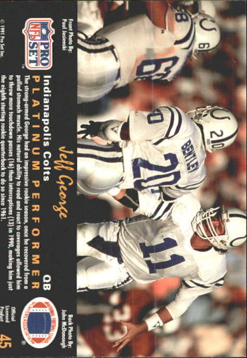 A0573- 1991 Pro Set Platinum Football Cards 1-200 -You Pick- 15+ FREE US SHIP