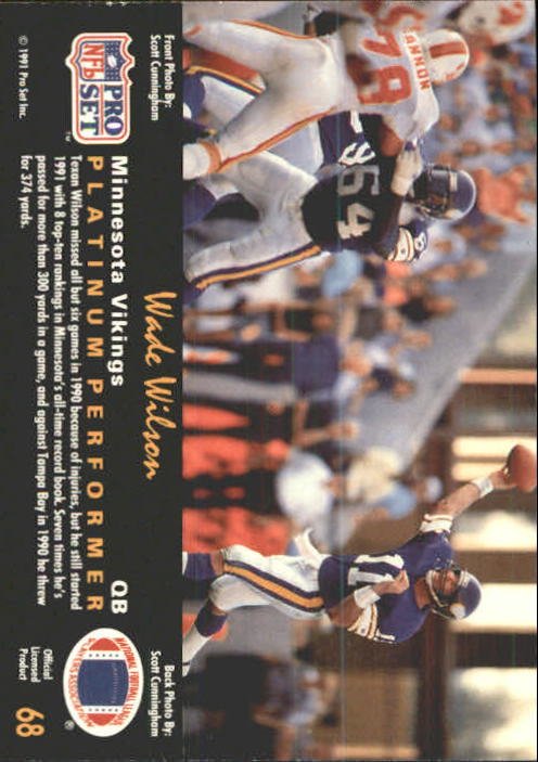 1991 Pro Set Platinum #68 Wade Wilson back image