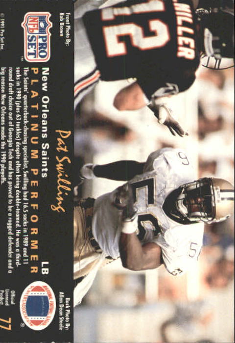1991 Pro Set Platinum #77 Pat Swilling back image