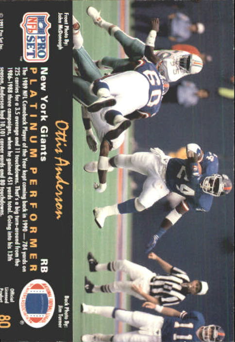 A0573- 1991 Pro Set Platinum Football Cards 1-200 -You Pick- 15+ FREE US SHIP