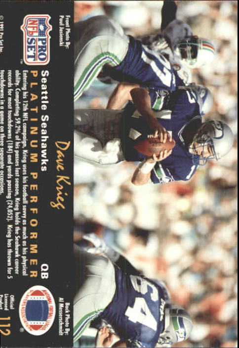 A0573- 1991 Pro Set Platinum Football Cards 1-200 -You Pick- 15+ FREE US SHIP