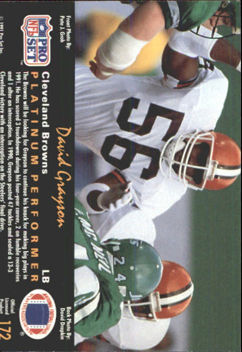 A0573- 1991 Pro Set Platinum Football Cards 1-200 -You Pick- 15+ FREE US SHIP