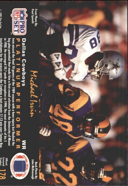 A0573- 1991 Pro Set Platinum Football Cards 1-200 -You Pick- 15+ FREE US SHIP