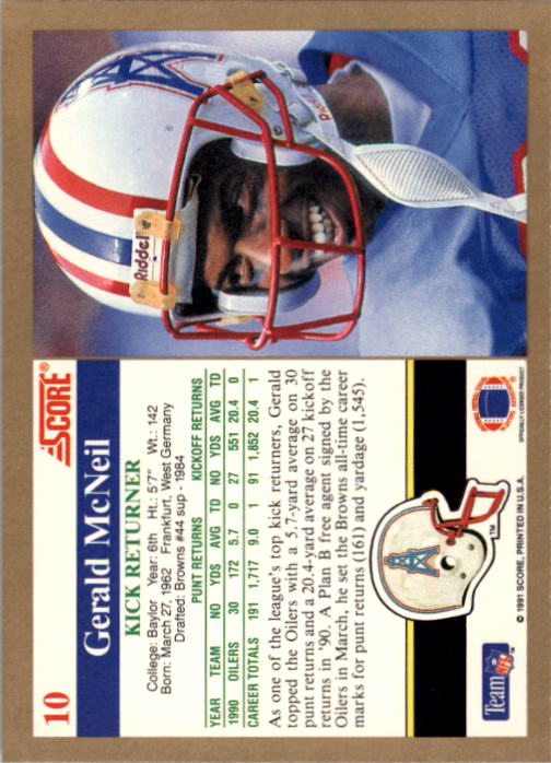 1991 Score Football "Main Set" Cards #1 to #250 Rookies and Veterans - Picture 21 of 501
