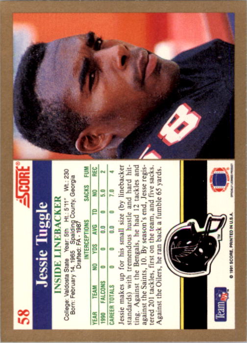 1991 Score Football "Main Set" Cards #1 to #250 Rookies and Veterans - Picture 117 of 501