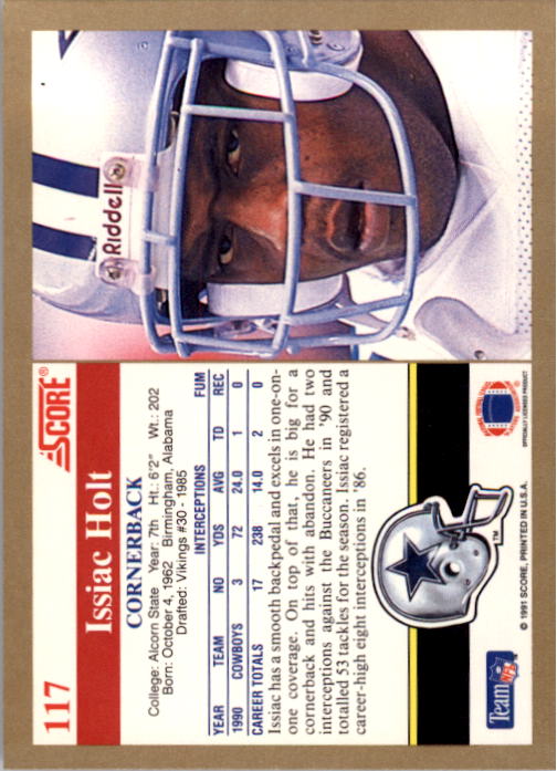1991 Score Football "Main Set" Cards #1 to #250 Rookies and Veterans - Picture 235 of 501