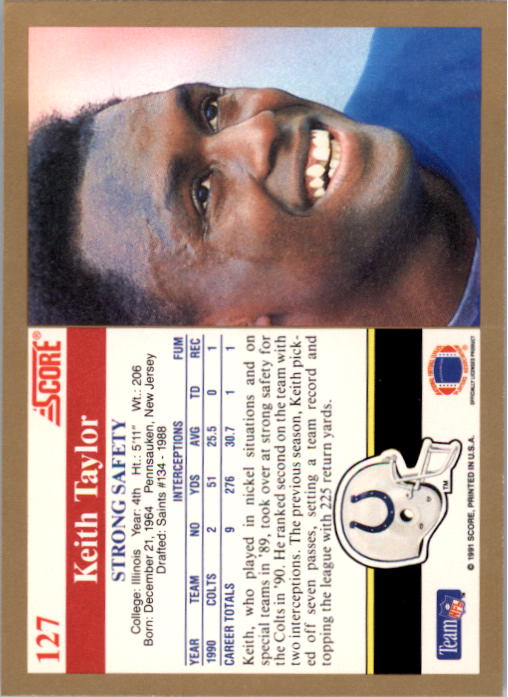 1991 Score Football "Main Set" Cards #1 to #250 Rookies and Veterans - Picture 255 of 501
