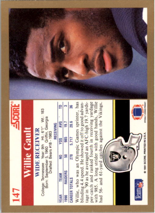 1991 Score Football "Main Set" Cards #1 to #250 Rookies and Veterans - Picture 295 of 501