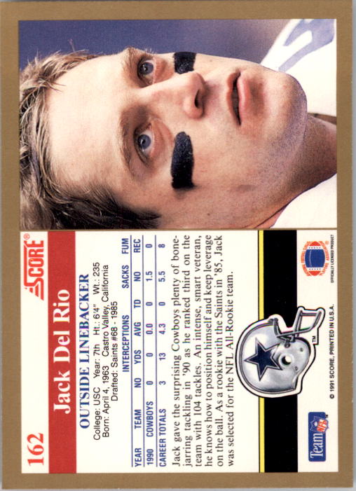 1991 Score Football "Main Set" Cards #1 to #250 Rookies and Veterans - Picture 325 of 501