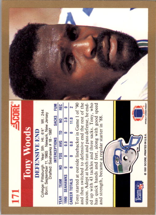 1991 Score Football "Main Set" Cards #1 to #250 Rookies and Veterans - Picture 343 of 501