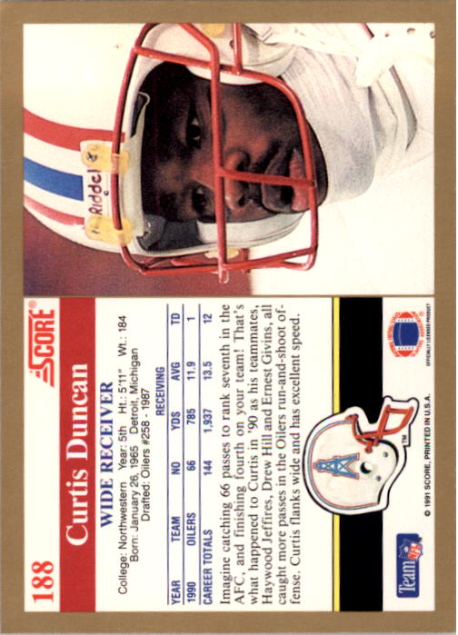 1991 Score Football "Main Set" Cards #1 to #250 Rookies and Veterans - Picture 377 of 501