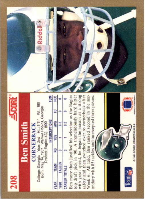 1991 Score Football "Main Set" Cards #1 to #250 Rookies and Veterans - Picture 417 of 501