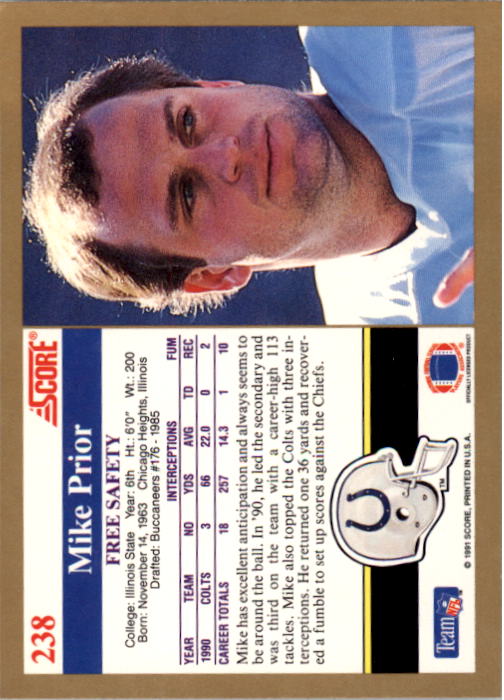 1991 Score Football "Main Set" Cards #1 to #250 Rookies and Veterans - Picture 477 of 501