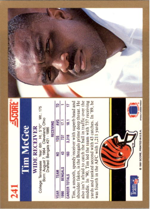 1991 Score Football "Main Set" Cards #1 to #250 Rookies and Veterans - Picture 483 of 501