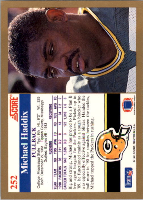 1991 Score Football Card Pick (Base) 252-507 - Picture 3 of 487