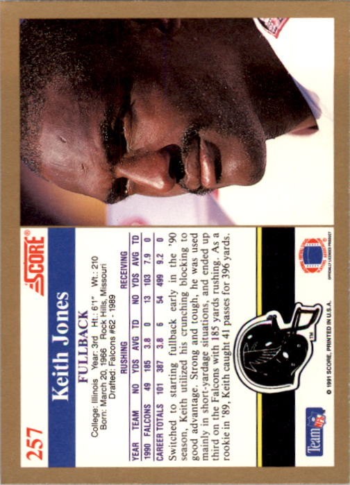 1991 Score Football Card Pick (Base) 252-507 - Picture 13 of 487