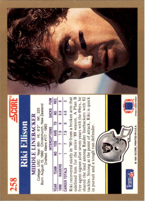 1991 Score Football Card Pick (Base) 252-507 - Picture 15 of 487