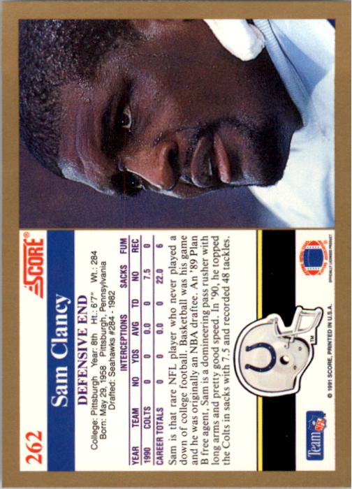 1991 Score Football Card Pick (Base) 252-507 - Picture 23 of 487