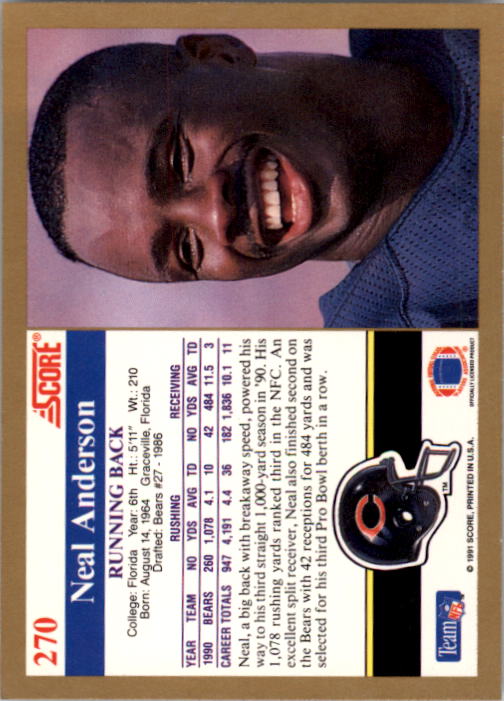 1991 Score Football Card Pick (Base) 252-507 - Picture 39 of 487