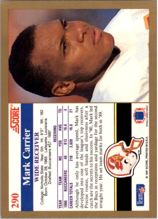 1991 Score Football Card Pick (Base) 252-507 - Picture 79 of 487