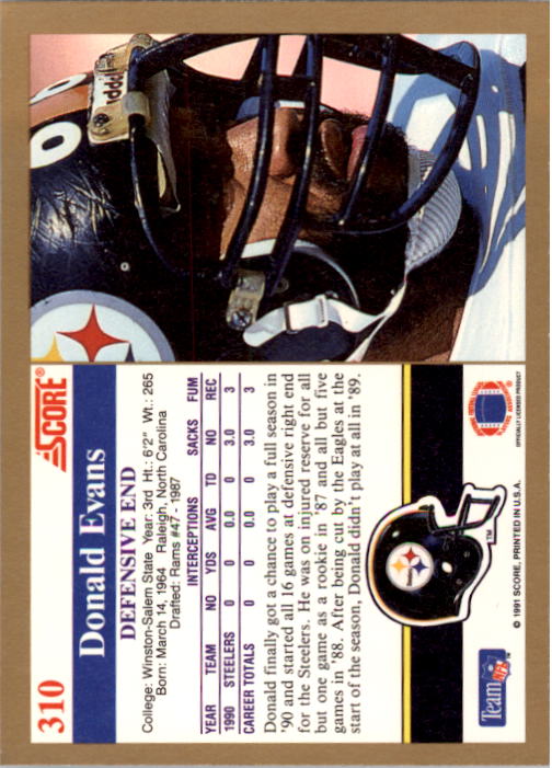 1991 Score Football Card Pick (Base) 252-507 - Picture 119 of 487
