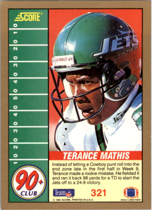 1991 Score Football Card Pick (Base) 252-507 - Picture 141 of 487