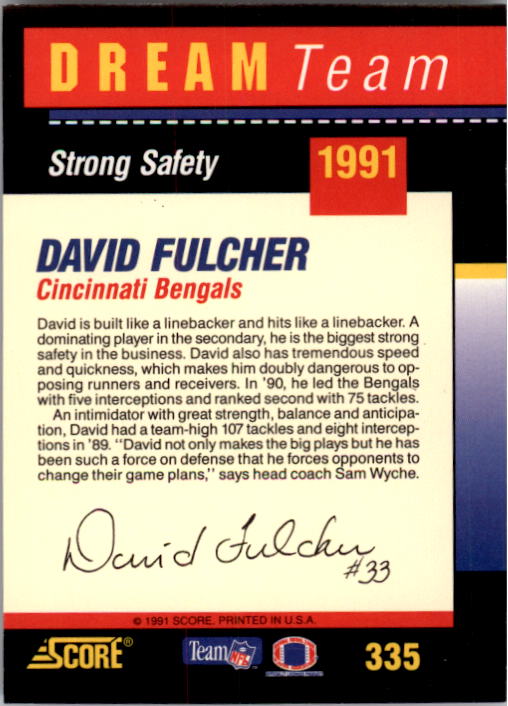 1991 Score Football Card Pick (Base) 252-507 - Picture 169 of 487