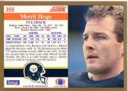 1991 Score #355 Merril Hoge back image