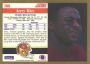 1991 Score #380 Jerry Rice back image