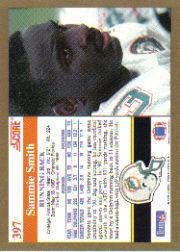 1991 Score #397 Sammie Smith back image