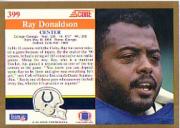 1991 Score #399 Ray Donaldson back image
