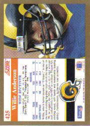 1991 Score #425 Flipper Anderson back image