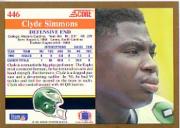 1991 Score #446 Clyde Simmons back image