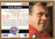 1991 Score #463 Greg Kragen back image