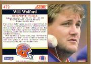 1991 Score #472 Will Wolford back image