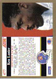 1991 Score #477 Ken Lanier back image