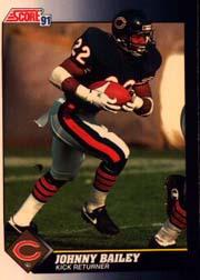 1990 Score Supplemental Johnny Bailey Rookie Chicago Bears #80T