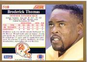 1991 Score #510 Broderick Thomas back image