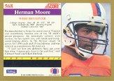1991 Score #568 Herman Moore RC back image