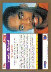 1991 Score #586 Stanley Richard RC back image