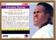 1991 Score #612 Lawrence Dawsey RC UER/(Went to Florida State/not Florida) back image